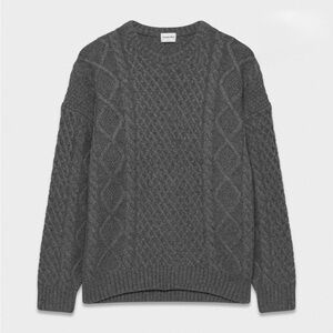 Aritzia Sunday Best Wool Gray Cable Knit Sweater - like new
